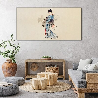 Geisha in traditional kimono Print on canvas