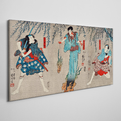 Asia kimono samurai Canvas Wall art