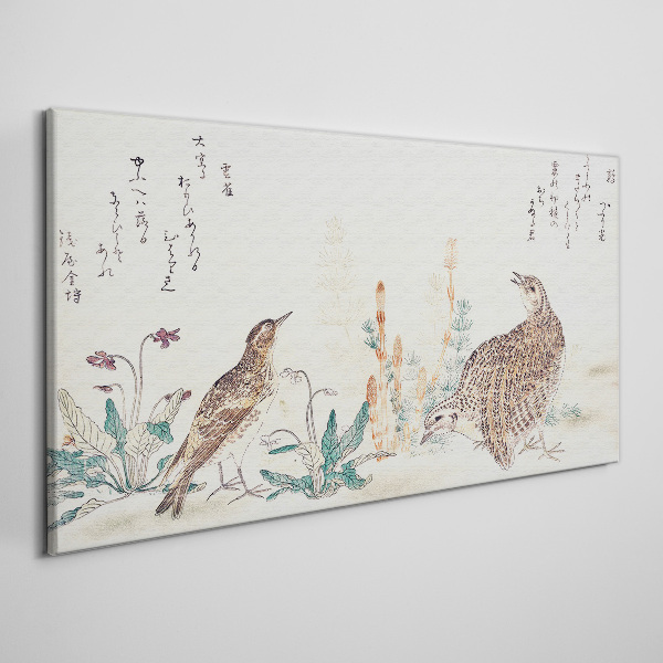 Birds against the background of vegetation Canvas wall art