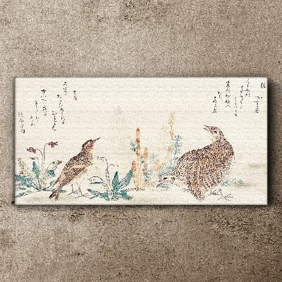 Birds against the background of vegetation Canvas wall art