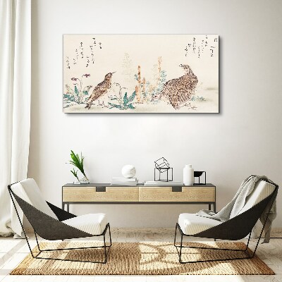 Birds against the background of vegetation Canvas wall art