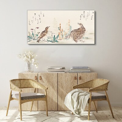 Birds against the background of vegetation Canvas wall art