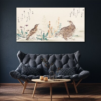 Birds against the background of vegetation Canvas wall art