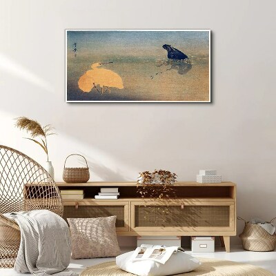 The silence of the water and the bird Canvas wall art