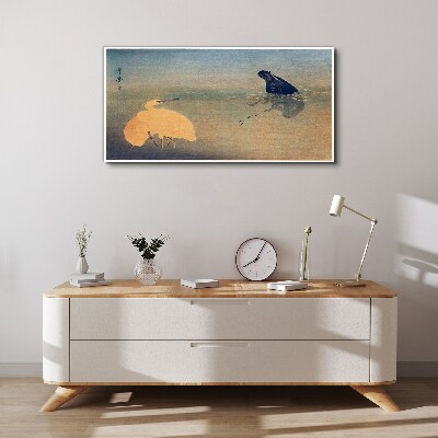 The silence of the water and the bird Canvas wall art