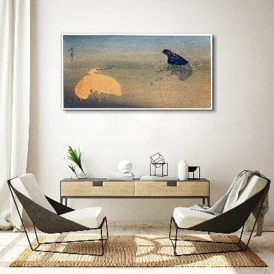 The silence of the water and the bird Canvas wall art