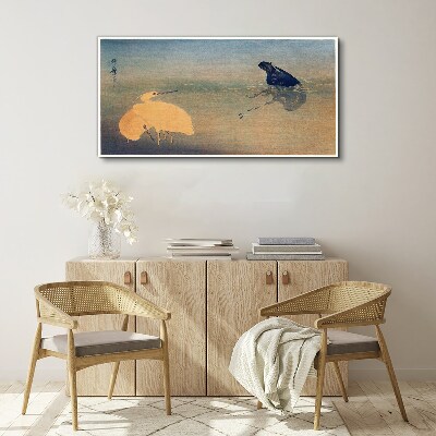 The silence of the water and the bird Canvas wall art