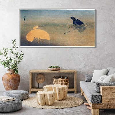 The silence of the water and the bird Canvas wall art