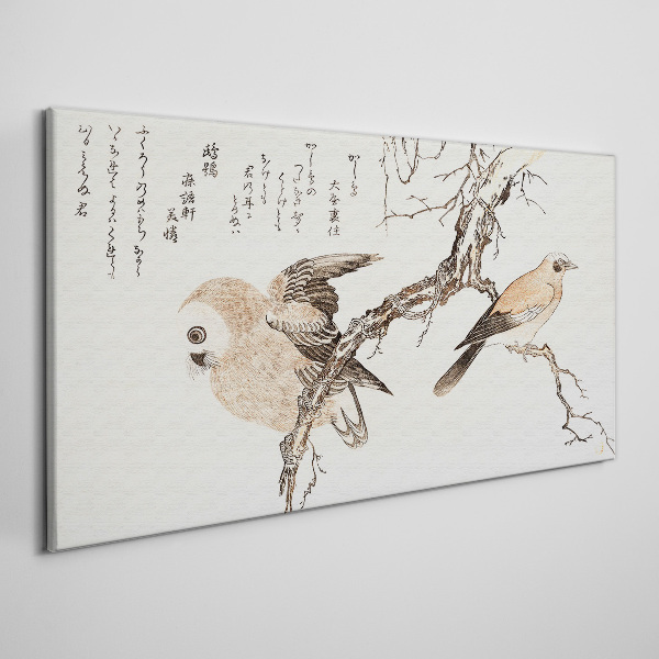 Birds on a branch Print on canvas