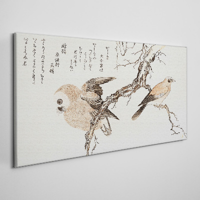 Birds on a branch Print on canvas