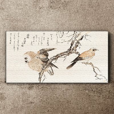 Birds on a branch Print on canvas