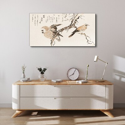 Birds on a branch Print on canvas