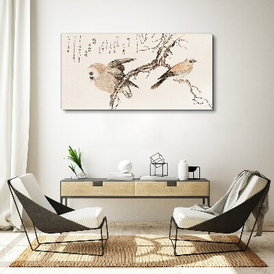 Birds on a branch Print on canvas