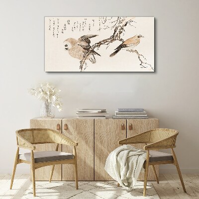 Birds on a branch Print on canvas
