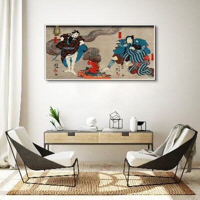 Traditional style bonfire scene Print on canvas