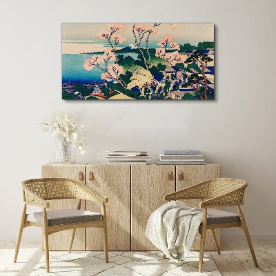 Spring landscape with Mount Fuji Canvas wall art