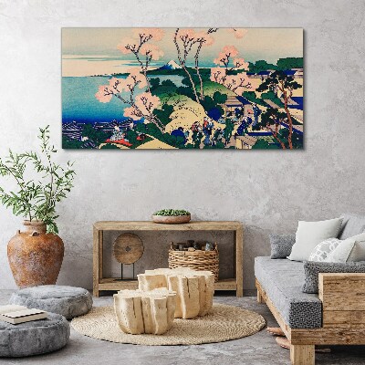 Spring landscape with Mount Fuji Canvas wall art