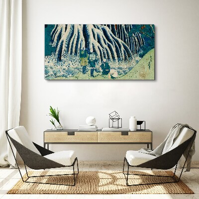 Under the tree in a winter scenery Print on canvas