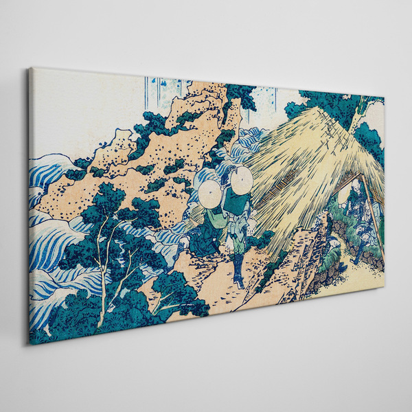 Japanese Village Scene Print on canvas