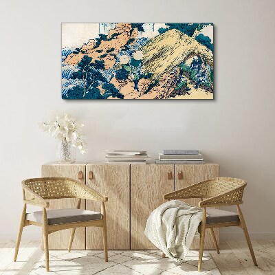 Japanese Village Scene Print on canvas