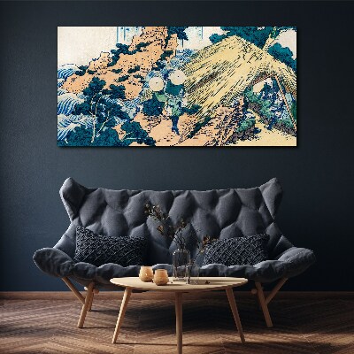 Japanese Village Scene Print on canvas
