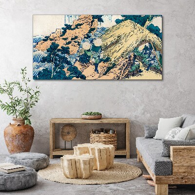 Abstraction asia cottages samurai Canvas Wall art