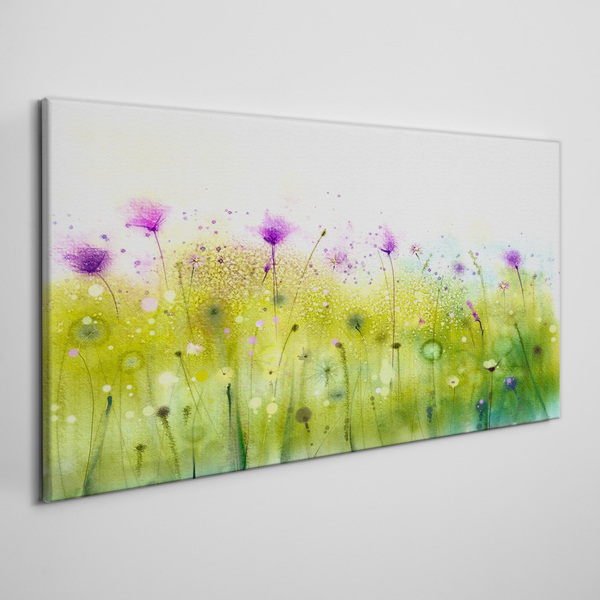 Floral landscape in pastel shades Print on canvas