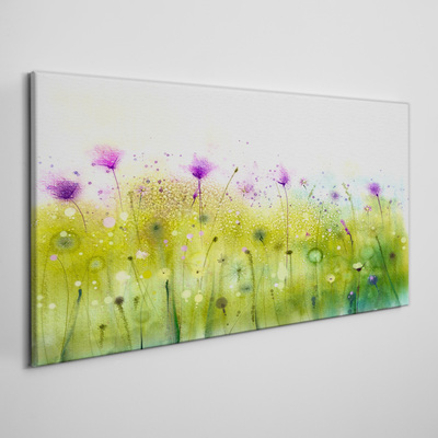 Floral landscape in pastel shades Print on canvas