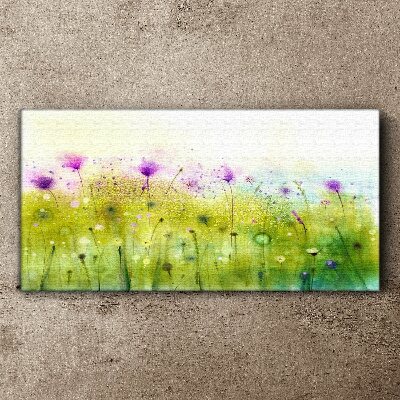 Floral landscape in pastel shades Print on canvas