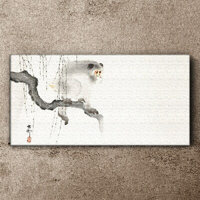 Branch animal ape asian woman Canvas Wall art