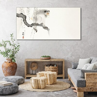 Branch animal ape asian woman Canvas Wall art