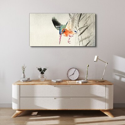 The joyful flight of the kingfisher Print on canvas