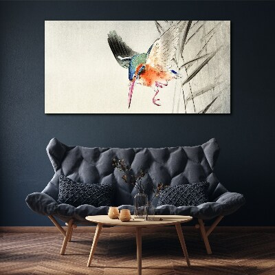 The joyful flight of the kingfisher Print on canvas