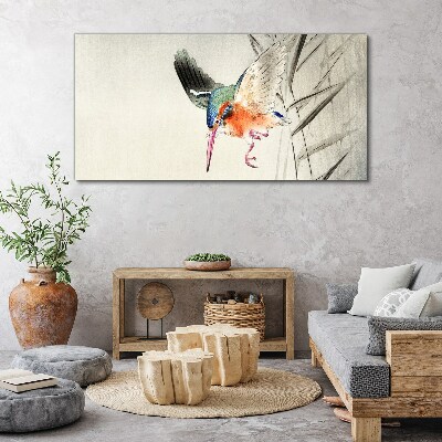 The joyful flight of the kingfisher Print on canvas