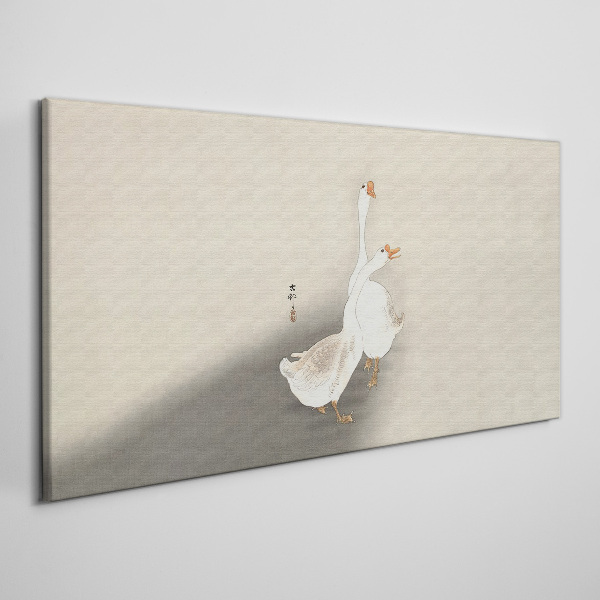 Geese on a minimalist background Canvas wall art