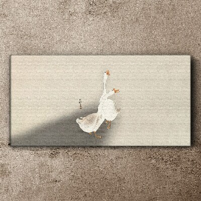 Geese on a minimalist background Canvas wall art
