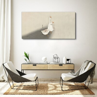 Geese on a minimalist background Canvas wall art