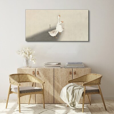 Geese on a minimalist background Canvas wall art