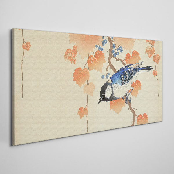 Bird on a vine background Print on canvas