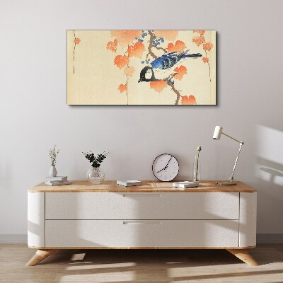 Bird on a vine background Print on canvas