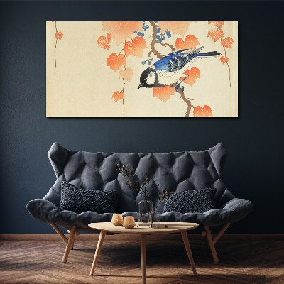 Bird on a vine background Print on canvas