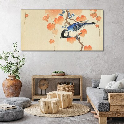 Bird on a vine background Print on canvas