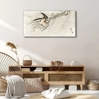 Animals birds branch Canvas Wall art