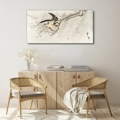 Animals birds branch Canvas Wall art