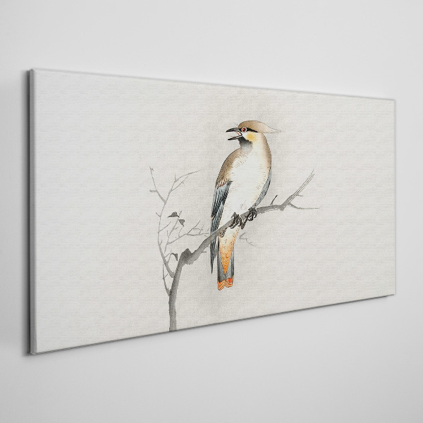 Singing bird on a branch Print on canvas