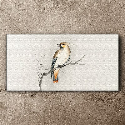 Singing bird on a branch Print on canvas