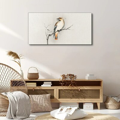Singing bird on a branch Print on canvas