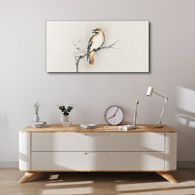 Singing bird on a branch Print on canvas