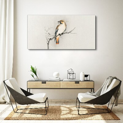 Singing bird on a branch Print on canvas