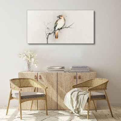 Singing bird on a branch Print on canvas